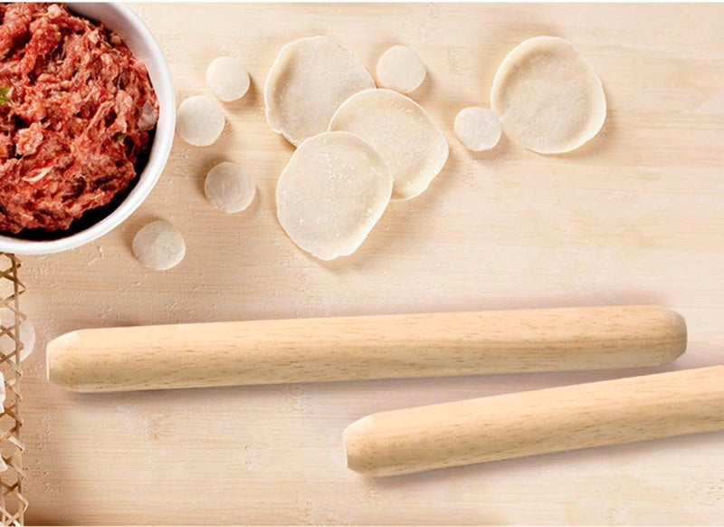 SmellS Wooden Rolling Pin, French Dumpling Rolling Pin for Baking Pizza Dough Roller 30 x 3.5cm - Image 4